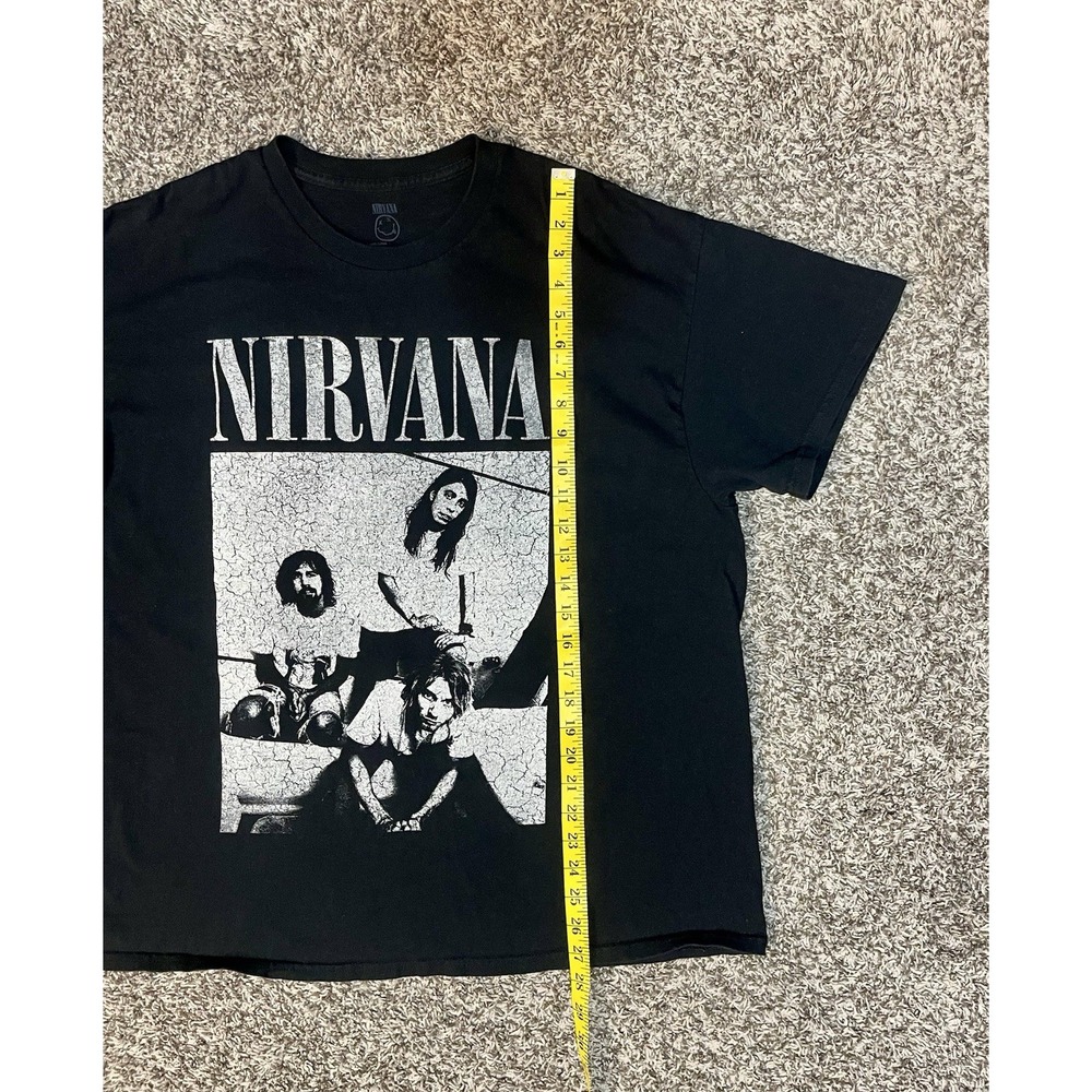 Nirvana 2013 Kurt Cobain Rock Black & White Graphic Concert T-Shirt Sz XL - Picture 2 of 5